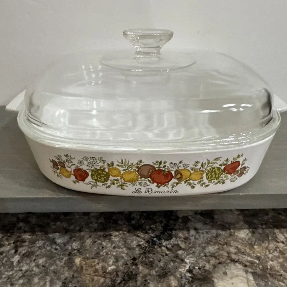 Vintage | Corning Ware | Spice of Life A-12-C Le Romarin Casserole w/ Pyrex Lid